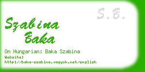 szabina baka business card